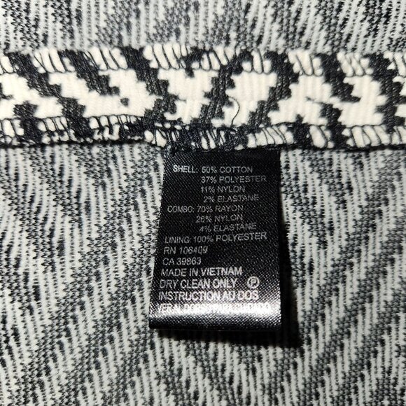 Tahari Arthur S. Levine Womens Black & White Geometric Pattern Blazer Size 14 - Picture 5 of 5